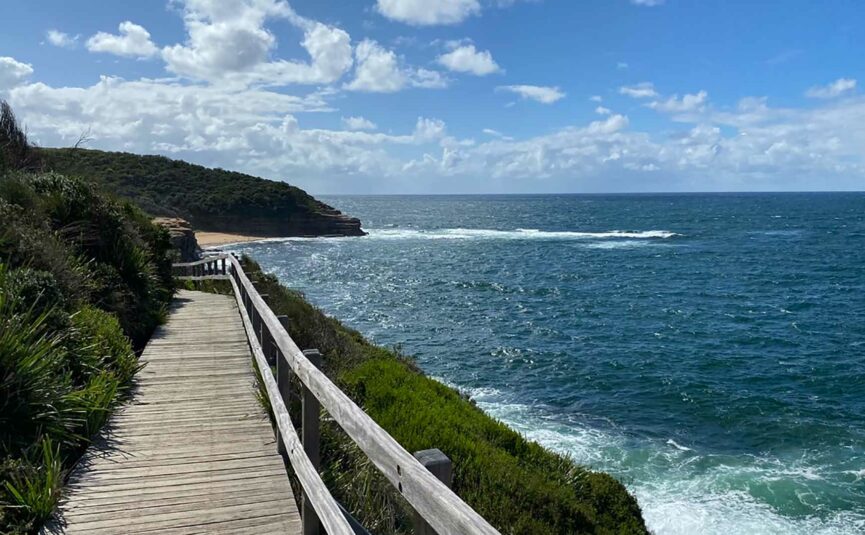 a bridge looking out onto the sea