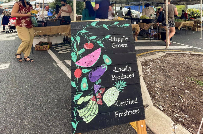 a sign highlight the amazing foods on offer