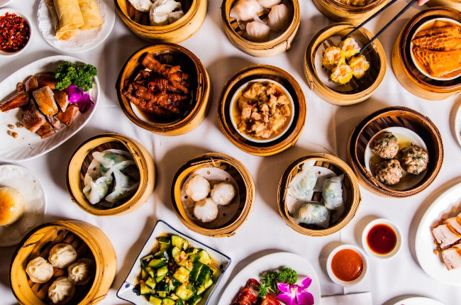 a table filled with delicious dim sums