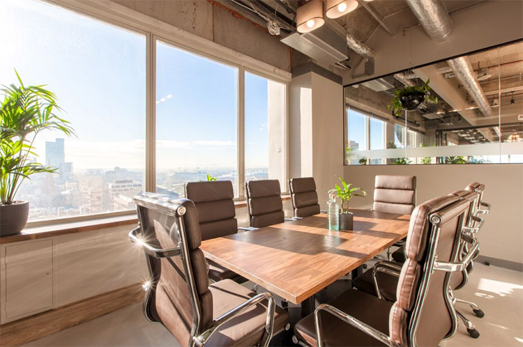 a photo of a work setup in a coworking space in melbourne